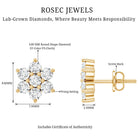 Rosec Jewels-Certified Lab Grown Diamond Flower Stud Earrings for Women