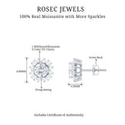 Round Moissanite Flower Cluster Stud Earrings Moissanite - ( D-VS1 ) - Color and Clarity - Rosec Jewels