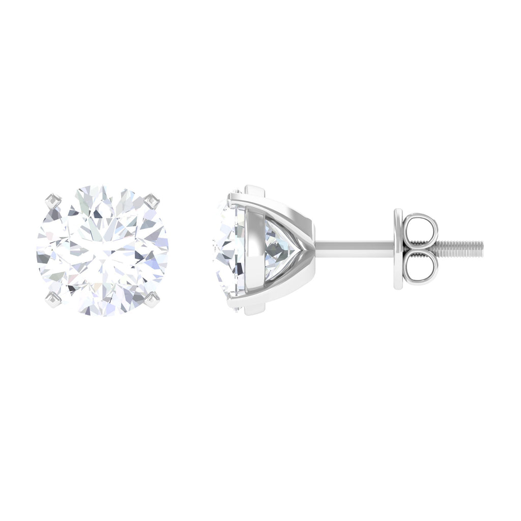 2 CT Moissanite Solitaire Yellow Gold Stud Earrings for Women - Rosec Jewels