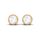 Bezel Set Moissanite Solitaire Stud Earrings for Women Moissanite - ( D-VS1 ) - Color and Clarity - Rosec Jewels
