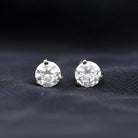 Certified Moissanite Solitaire Stud Earrings Moissanite - ( D-VS1 ) - Color and Clarity - Rosec Jewels