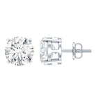 Certified 2.7 Carat Moissanite Stud Earrings in Silver D-VS1 92.5 Sterling Silver - Rosec Jewels