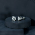 Certified 2.7 Carat Moissanite Stud Earrings in Silver D-VS1 92.5 Sterling Silver - Rosec Jewels