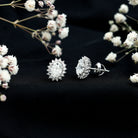2 Carat Oval Moissanite Halo Stud Earrings In Sterling Silver D-VS1 92.5 Sterling Silver - Rosec Jewels