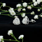 Certified 3 Carat Heart Moissanite Halo Stud Earrings D-VS1 92.5 Sterling Silver - Rosec Jewels