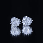 Certified Oval Shaped Moissanite Halo Stud Earrings in Silver D-VS1 92.5 Sterling Silver - Rosec Jewels
