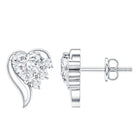 1 Carat Moissanite Heart Stud Earrings in Sterling Silver D-VS1 92.5 Sterling Silver - Rosec Jewels