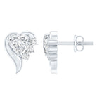 Heart Shape Moissanite Stud Earrings with Screw Back D-VS1 - Rosec Jewels