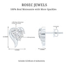 1 Carat Moissanite Heart Stud Earrings in Sterling Silver D-VS1 92.5 Sterling Silver - Rosec Jewels