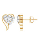 Heart Shape Moissanite Stud Earrings with Screw Back D-VS1 - Rosec Jewels
