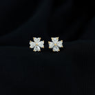 1 CT Heart Shape Moissanite Flower Stud Earrings Moissanite - ( D-VS1 ) - Color and Clarity - Rosec Jewels