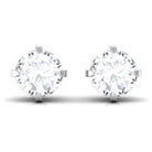 Dainty Diamond Solitaire Stud Earrings Natural - ( HI-SI ) - Rosec Jewels