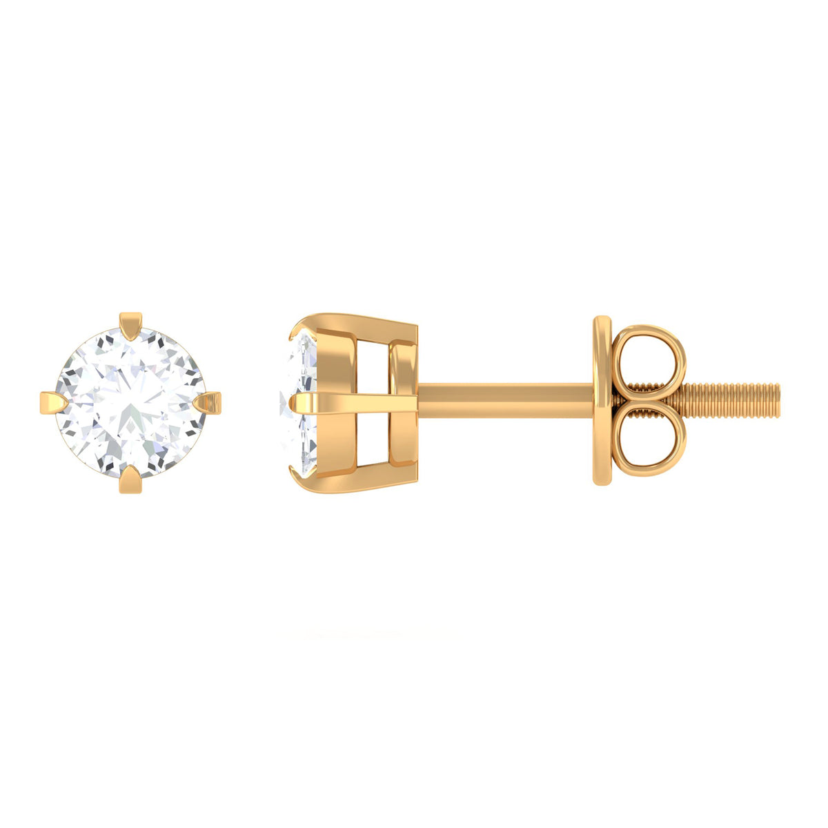 Rosec Jewels 0.18 CT Natural Round Diamond Solitaire Stud Earrings