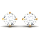 Dainty Diamond Solitaire Stud Earrings Natural - ( HI-SI ) - Rosec Jewels
