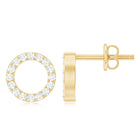 Round Cut Moissanite Eternity Stud Earrings with Screw Back D-VS1 - Rosec Jewels