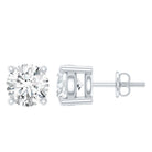 Round Moissanite Solitaire Stud Earrings in Prong Setting D-VS1 - Rosec Jewels