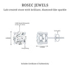 Round Moissanite Solitaire Stud Earrings in Prong Setting D-VS1 - Rosec Jewels