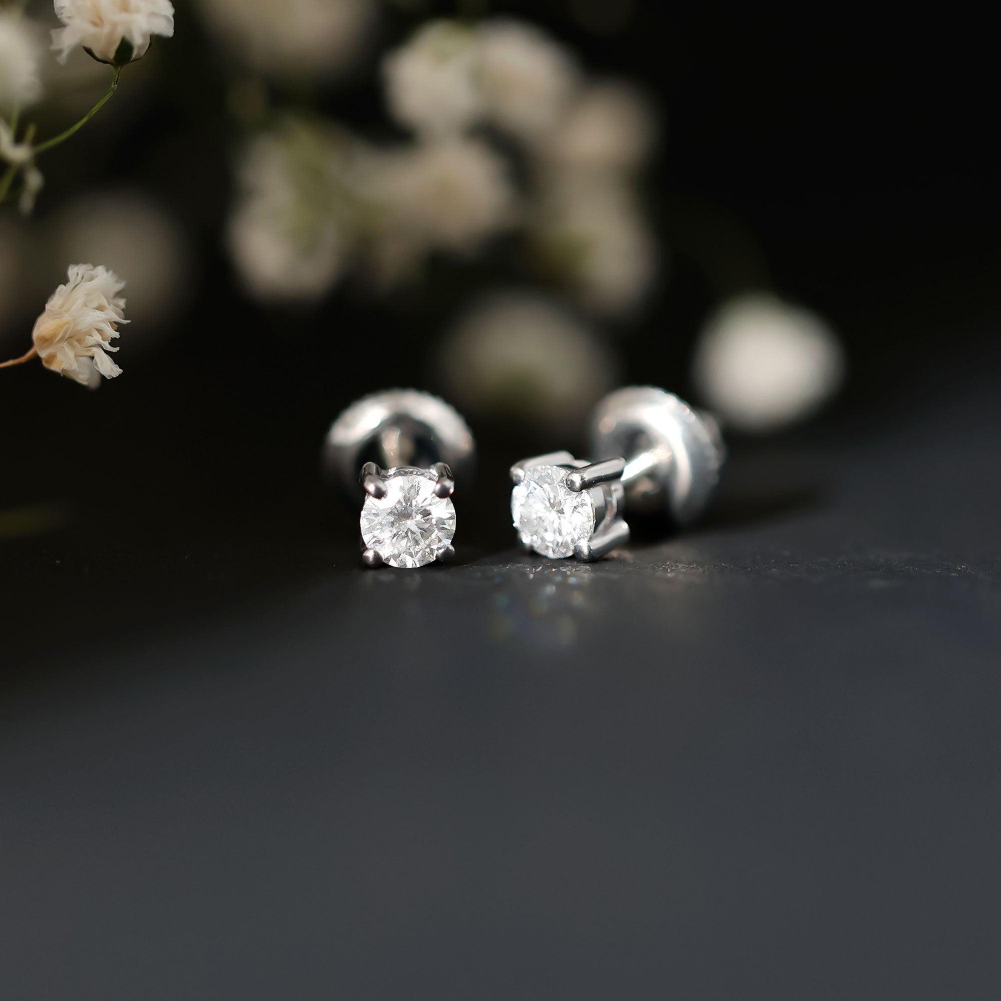Sterling Silver Moissanite Half Carat Stud Earring D-VS1 92.5 Sterling Silver - Rosec Jewels