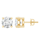 Round Moissanite Solitaire Stud Earrings in Prong Setting D-VS1 - Rosec Jewels