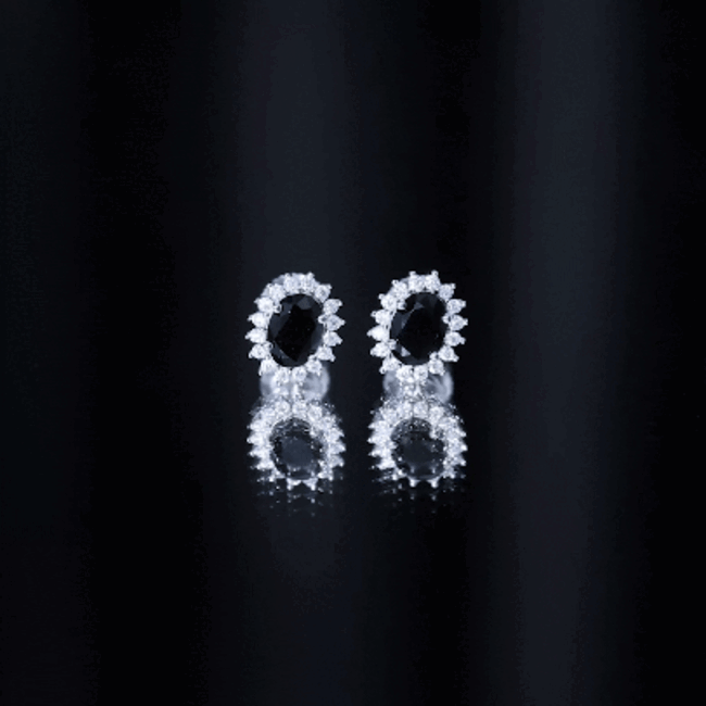 Certified 2.6 Carat Lab Grown Black Diamond Stud Earrings With Screw Back AAAA ( Synthetic ) 92.5 Sterling Silver - Rosec Jewels
