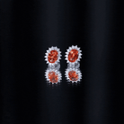 Sterling Silver Lab Created 2 Carat Orange Sapphire Stud Earrings For Women AAAA 92.5 Sterling Silver - Rosec Jewels