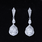 Moissanite Bridal Dangle Earrings in Silver D-VS1 92.5 Sterling Silver - Rosec Jewels