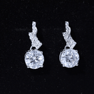 4.2 CT Certified Moissanite Designer Drop Earrings in Silver D-VS1 92.5 Sterling Silver - Rosec Jewels