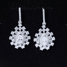Certified Moissanite Statement Drop Earrings for Wedding D-VS1 92.5 Sterling Silver - Rosec Jewels