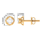 Rosec Jewels-Round Diamond Solitaire Stud Earrings with Screw Back