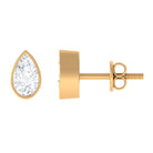 Rosec Jewels-1/2 CT Pear Cut Bezel Set Diamond Solitaire Dainty Stud Earrings