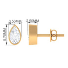 Rosec Jewels-1/2 CT Pear Cut Bezel Set Diamond Solitaire Dainty Stud Earrings