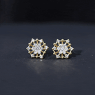 Diamond Cluster Stud Earrings Lab - ( EF-VS ) - Rosec Jewels