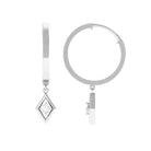 Rosec Jewels-Diamond Drop Hoop Earrings in Geometric Design