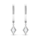 Rosec Jewels-Diamond Drop Hoop Earrings in Geometric Design