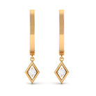 Rosec Jewels-Diamond Drop Hoop Earrings in Geometric Design