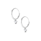 Rosec Jewels-1/2 CT Princess Cut Diamond Heart Drop Hoop Earrings
