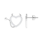 Rosec Jewels-1/4 CT Diamond Devil Heart Earrings in Gold