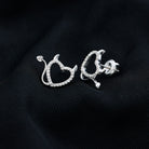 Rosec Jewels-1/4 CT Diamond Devil Heart Earrings in Gold