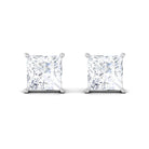 Natural Princess Cut Diamond Stud Earrings with Certificate Lab - ( EF-VS ) - Rosec Jewels