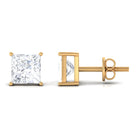 Natural Princess Cut Diamond Stud Earrings with Certificate Lab - ( EF-VS ) - Rosec Jewels