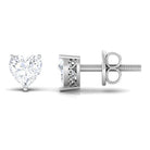 Rosec Jewels-Heart Shape Diamond Solitaire Stud Earrings