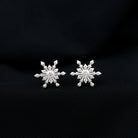 Bezel Set Diamond Snowflake Stud Earrings Lab - ( EF-VS ) - Rosec Jewels