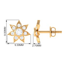 Rosec Jewels-1/4 CT Diamond Flower Stud Earrings in Bezel Setting