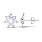 Rosec Jewels-1/4 CT Diamond Flower Stud Earrings in Bezel Setting