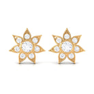 Rosec Jewels-1/4 CT Diamond Flower Stud Earrings in Bezel Setting