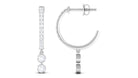Rosec Jewels-1/2 CT Minimal Diamond Gold Hoop Drop Earrings in Bezel Setting