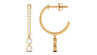 Rosec Jewels-1/2 CT Minimal Diamond Gold Hoop Drop Earrings in Bezel Setting
