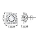 Rosec Jewels-Flower Stud Earrings with Round Shape Diamond