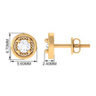 Rosec Jewels-Round Cut Certified Diamond Gold Solitaire Stud Earrings