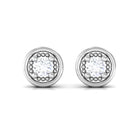 Rosec Jewels-Round Cut Certified Diamond Gold Solitaire Stud Earrings